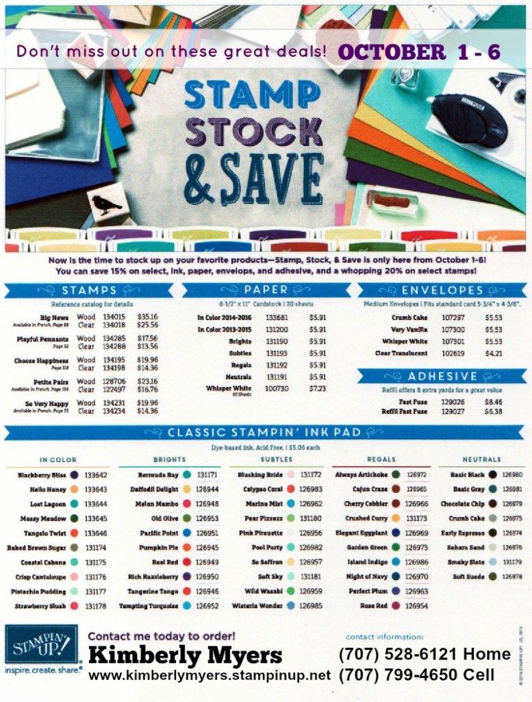 STAMP STOCK & SAVE with Kimberly Myers