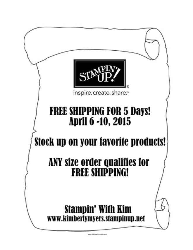 FREE Shipping April 6 - 10, 2015